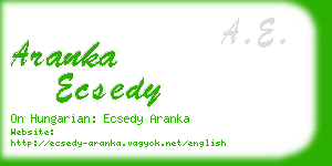 aranka ecsedy business card